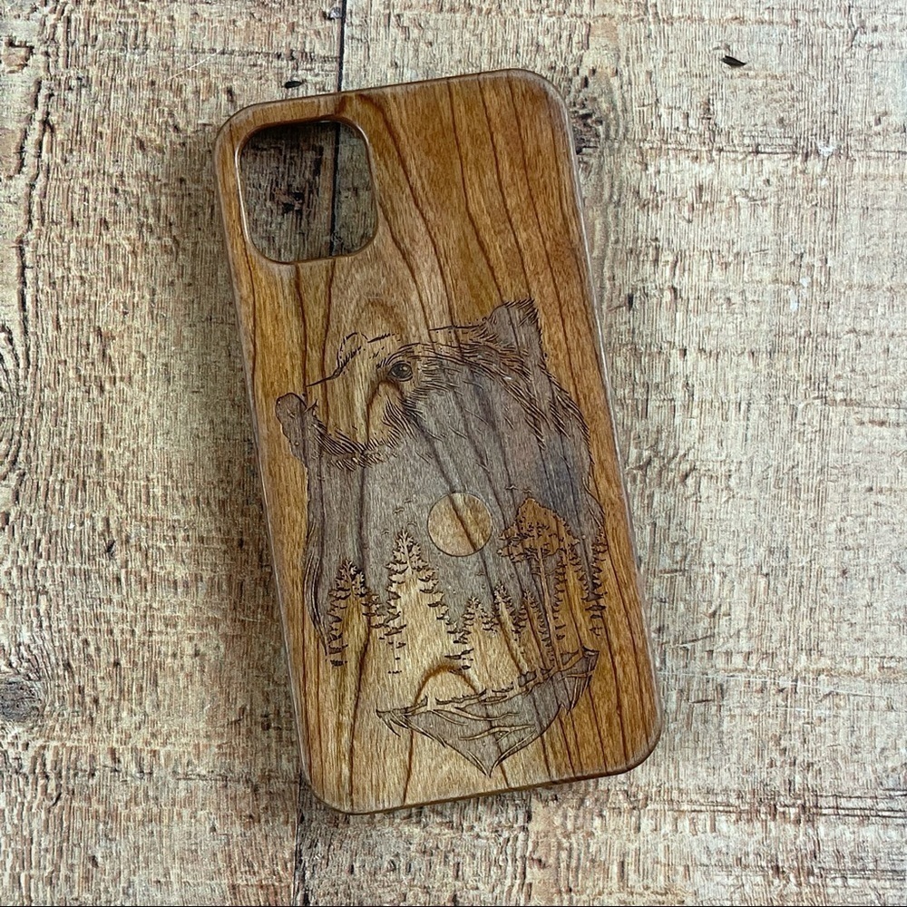 Iphone 11 Wood Bear Trees Woods Lake Phone Case Nature Animal